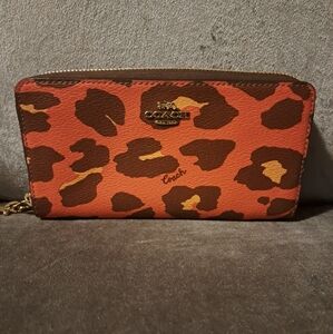 Coach leopard print wallet